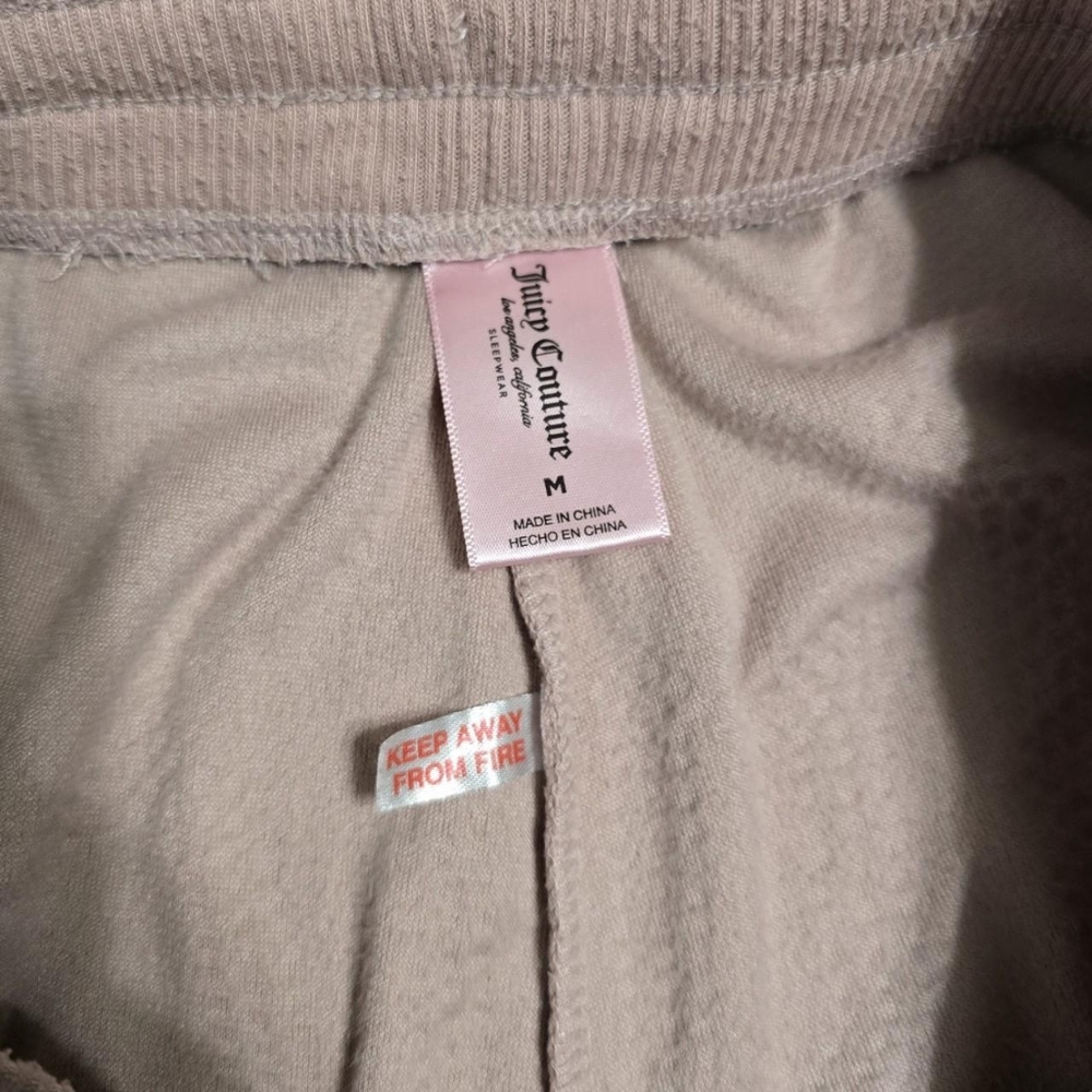 Juicy Couture Velour Track Pants Sleepwear Pink Peach Colored Sparkle Spellout - Picture 3 of 6
